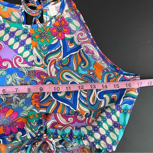 If She Loves Dress Women Small Maxi 70s Floral Cut Out Poppy Reversible  B29 - Picture 12 of 12